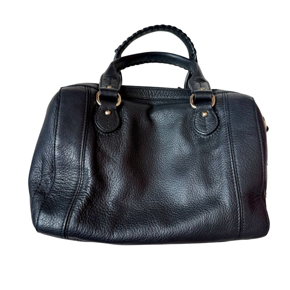 Cole Haan village satchel, pebbled black leather & blue interior EUC - Picture 7 of 12